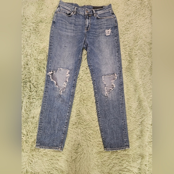 ALLSAINTS  Women Amy Girlfriend Distressed Jeans - Picture 1 of 12